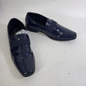 Calvin Klein Bernard Loafer Navy Men’s US 8 EU 41 Patent Leather Dress Shoes